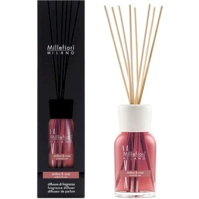 Millefiori Milano Difuzér a stébla Natural Ambra & Rosa 250 ml