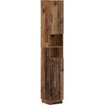 vidaXL Шкаф за баня с отворена рафт HOORN Старо дърво 30 x 31 x 187 см (897263)