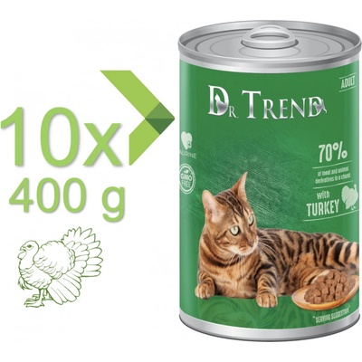DR. TREND s morčacím mäsom v jemnej omáčke pre dospelé mačky 10 x 400 g