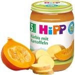 Hipp Био зеленчуково пюре Hipp - Тиква с картофи, 190 g (4145)