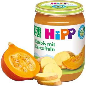 Hipp Био зеленчуково пюре Hipp - Тиква с картофи, 190 g (4145)