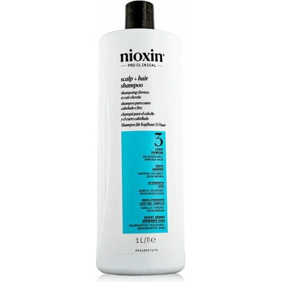 Nioxin System 3 Scalp + Hair Shampoo čistiaci šampón pre farbené rednúce vlasy 1000 ml