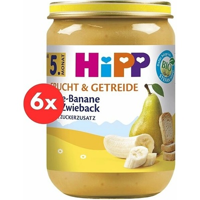 HiPP BIO hruška banán sucháre 6 x 190 g