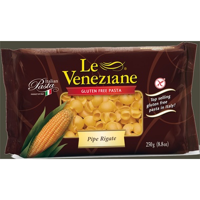 Le Veneziane Pipe Rigate italské těstoviny bez lepku 250 g