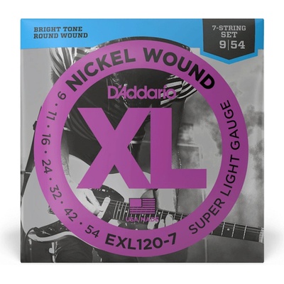 D`Addario EXL120-7, Струни за 7 струнна електрическа китара, 09-54 (EXL120-7)