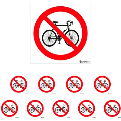 Walteco Zákaz vstupu s koly - symbol, 90x90mm, samolepka Množství: 10 ks , 20115BP2