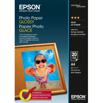 Epson Photo Paper C13S042538, 200 г/м2, A4, 20 бр. , лъскав, бял, фотографска хартия (C13S042538)