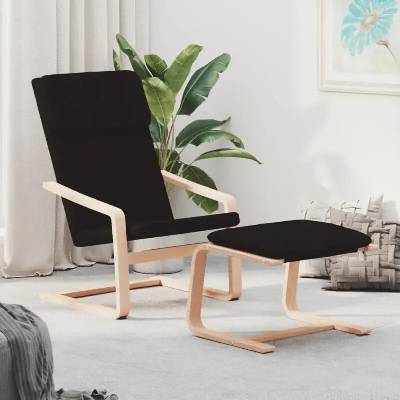 vidaXL 3154416 Relaxační s podnožkou černé textil