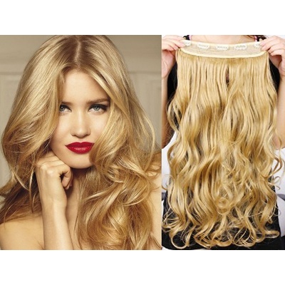 Clip in pás japonský kanekalon 63cm vlnitý prírodná blond