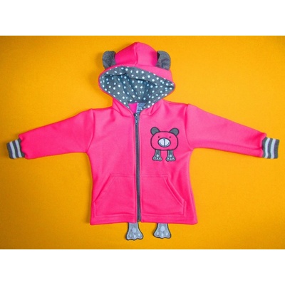 Arex ČR Teplá mikina s kapucí a aplikacemi růžová