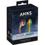 Anos Metal Rainbow - метален анален плъг комплект (2 части) - lovesexshop
