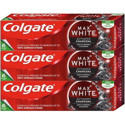 Colgate Max White Charcoal 3 x 75ml