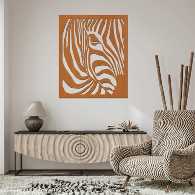 dřevo života Dřevěný obraz na zeď ZEBRA Rozměry (cm): 60x72, Zvolte barvu dekoru: Třešeň