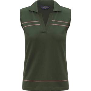 K-Way Дамска поло тениска K-Way Women's Jaligne Stripes Polo shirt - Green Africa / Violet - размер XL (916-6717-0115)