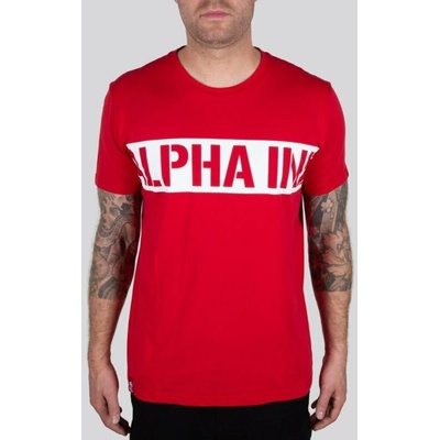 Alpha Industries tričko Printed Stripe T červené