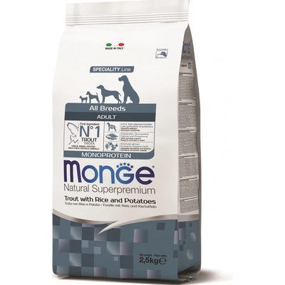 Monge Speciality Line All Breeds Adult Monoprotein pstruh ryža a zemiaky 2,5 kg