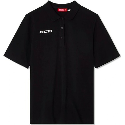CCM Team Short Sleeve Polo SR čierne