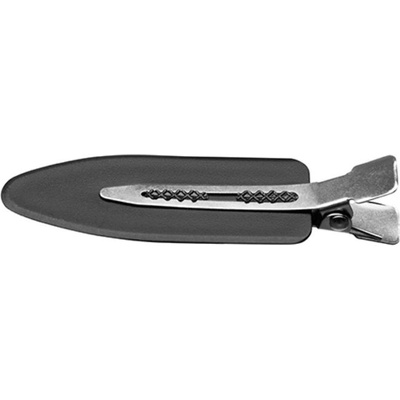 Eurostil Black Plastic Clips - účesové ploché pinetky 4 x 6 cm (06388)