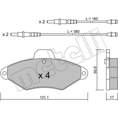 METELLI Sada brzdových destiček, kotoučová brzda 22-0144-0