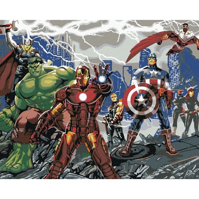 zuty Malování podle čísel Avengers hrdinové 100 x 80 cm vypnuté plátno na rám