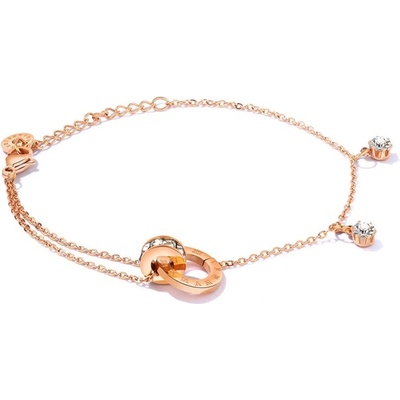 Victoria Filippi Stainless Steel Ocelový náramek se zirkony Eugenia chirurgická ocel římské číslice NRB17100/60 Zlatá