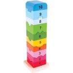 Bigjigs Toys Bigjigs- Дървена кула с елементи от 1 до 10 (BB107)