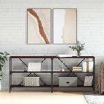 vidaXL Конзолна маса кафяв дъб 180x30x75 см инженерно дърво и желязо (832857)