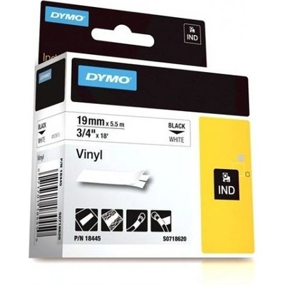 Páska Dymo 19mm 18445, PROFI D1 RHINO čierna na bielu VINIL