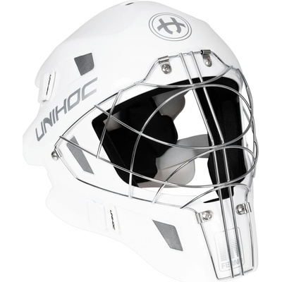 Unihoc Goalie Mask INFERNO 66 white/silver Sr