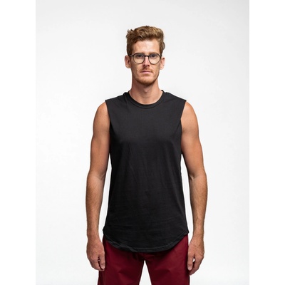 TallGuys Pánské prodloužené tričko bez rukávu óčko Deep black