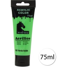 Matou 135643-18 Akrylová barva 1x75ml 503 Verde Acido zelená