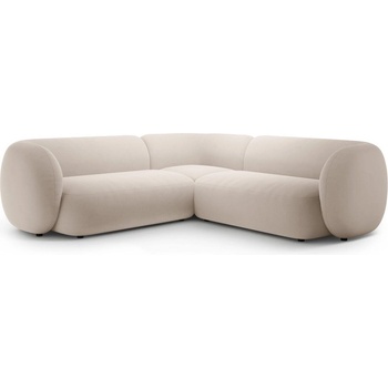 Micadoni Бежов кадифен ъглов диван Kate - Micadoni (MIC_COR_44_F1_KATE1)