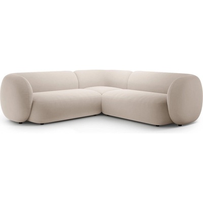 Micadoni Бежов кадифен ъглов диван Kate - Micadoni (MIC_COR_44_F1_KATE1)