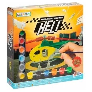 OMEGA TOYS Wooden helicopter, 6 paints + pedzel
