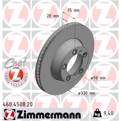 Brzdový kotúč ZIMMERMANN COAT Z 460.4508.20
