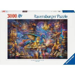 Ravensburger Пъзел Ravensburger от 3000 части - Библиотеката на Дракона (12001418)