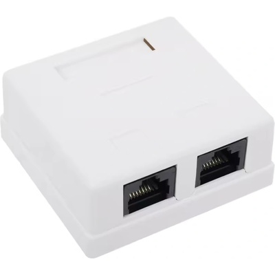 V-Store Двойна розетка RJ45, 2x Ethernet, стенен монтаж (Двойна розетка RJ45)