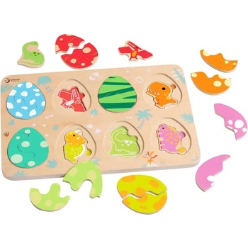 Classic World Детска играчка Дървен пъзел с динозаври Classic World от 25 части, 18+ месеца