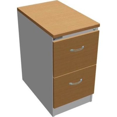 Office Pro dvojzásuvková OP 41,6x73,5x64 cm buk/sivá