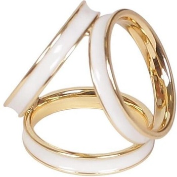 Брошка-пръстен за шал в златисто и бяло