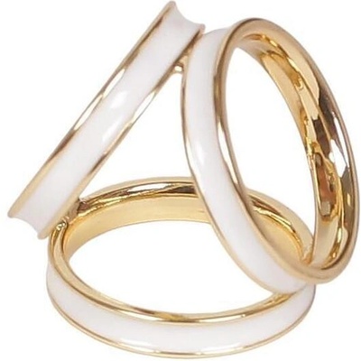 Брошка-пръстен за шал в златисто и бяло