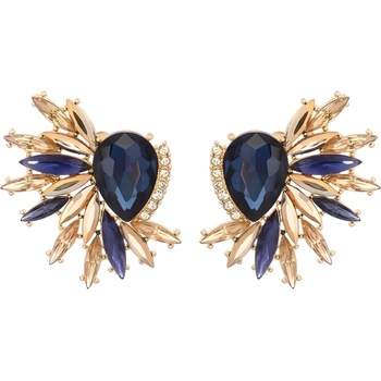 HARAHU Обици fl-29859 - Златна / Синя kp29859 (fl-29859)