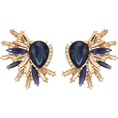 HARAHU Обици fl-29859 - Златна / Синя kp29859 (fl-29859)