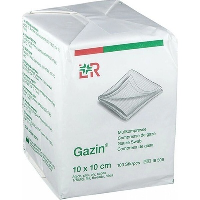 Gazin gáza hydrofilní skládaný kompres 10 x 10cm/100 ks 8vrstvý