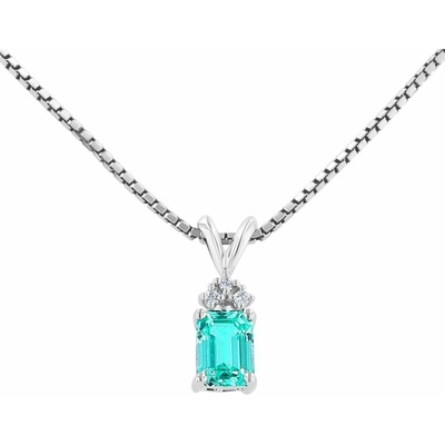 Eppi Zlatý prívesok s emerald lab grown paraiba turmalínom a diamantmi Lucas P47098