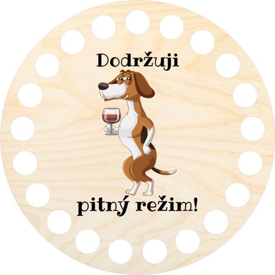 Woody Crafts Dno, víko, kruh 10 cm, Dodržuji pitný režim – Zboží Dáma