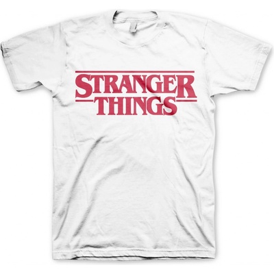Pánské tričko Stranger Things logo bílá