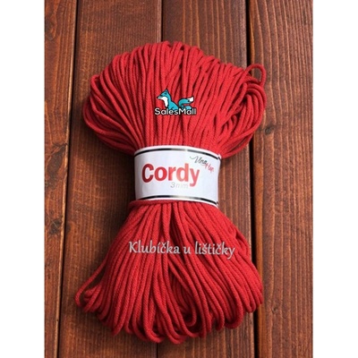 Vlna-Hep Cordy šňůry 3mm červená 8009