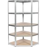 Carmen Ъглов метален стелаж Carmen CR-1019 - 180x90x45 см, до 275 кг на рафт - цинк (3580559) - tierradesign