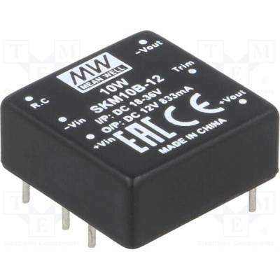 MEAN WELL SKM10B-12 Měnič: DC/DC; 10W; Uvst: 18÷36VDC; Uvýst: 12VDC; Ivýst: 833mA; DIP